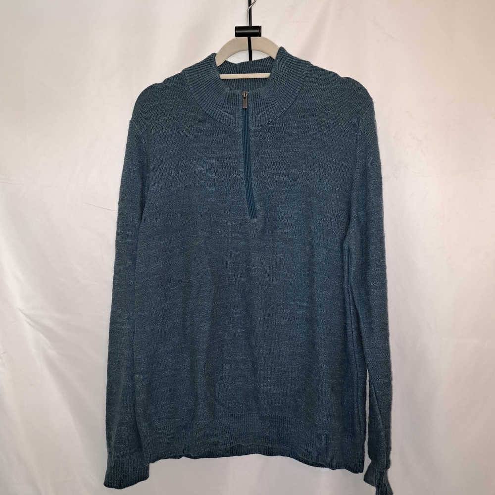 L.L. Bean Men's Teal Zip-Up Sweater Men's Large #121 - Picture 1 of 7